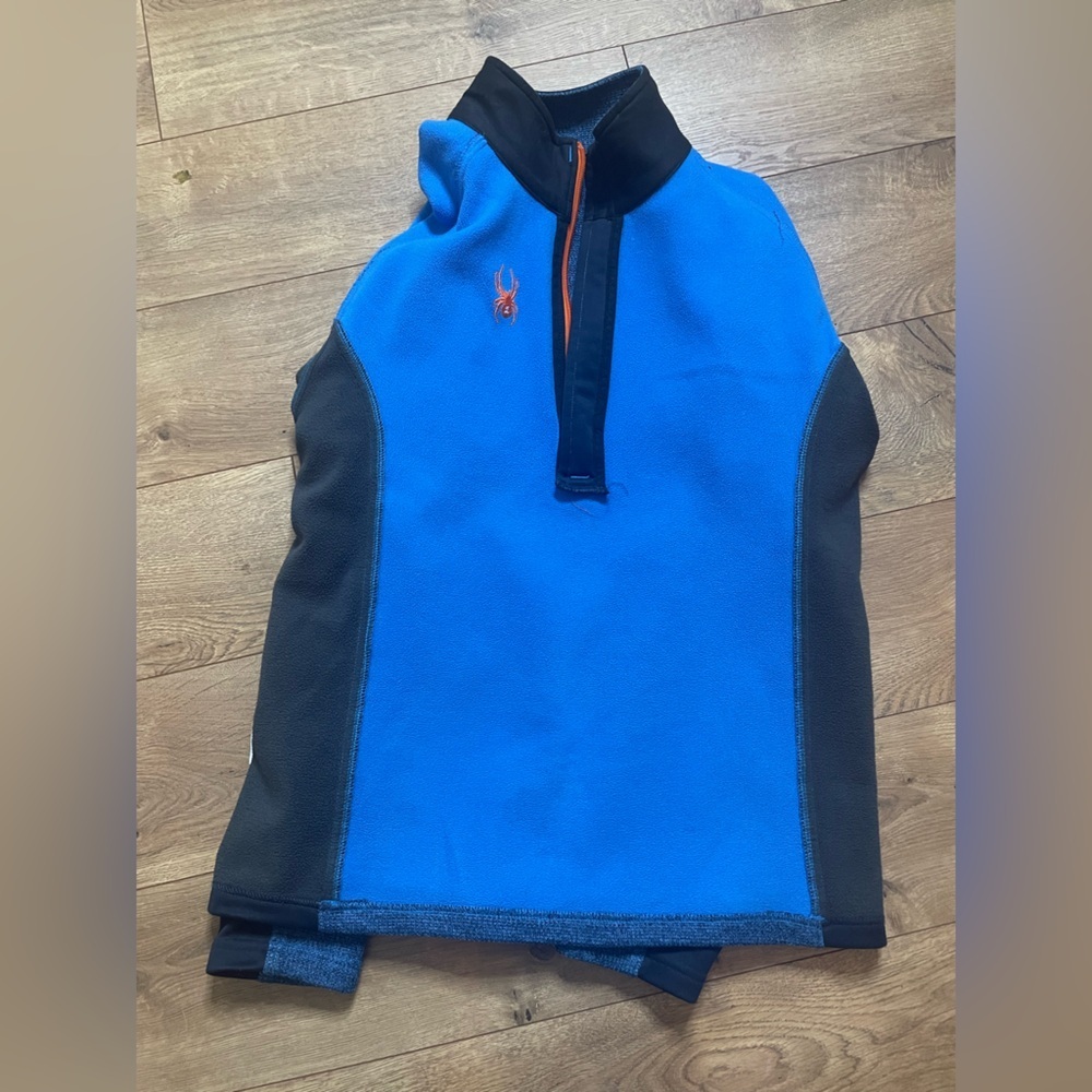 Spyder men's outbound core half zip fleece lined pullover sweater medium blue - Picture 9 of 15